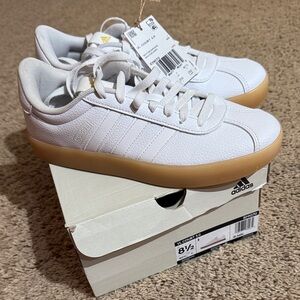 Adidas White and Tan Sneakers